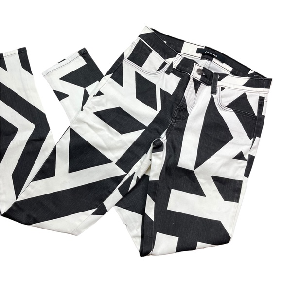 J Brand Super Skinny Black and White Cap Cant Print Womens Size 25 - Picture 4 of 15